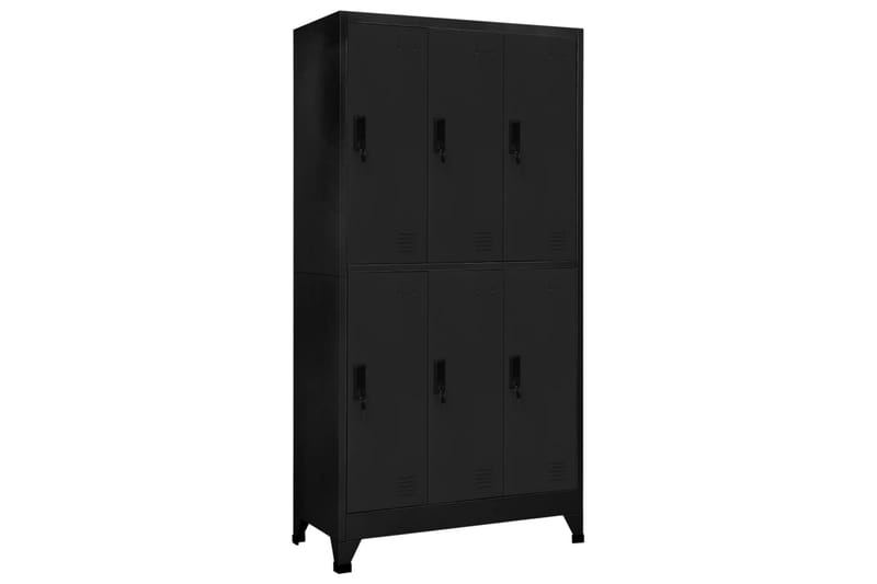 Förvaringsskåp svart 90x45x180 cm stål - Svart - Förvaring - Skåp