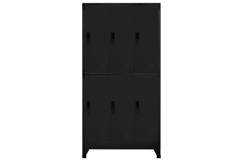 Förvaringsskåp svart 90x45x180 cm stål - Svart - Förvaring - Skåp