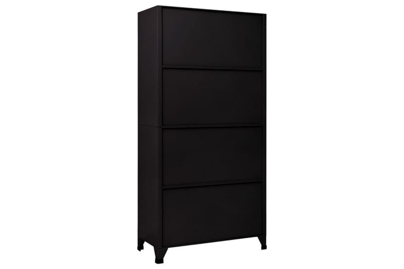 Förvaringsskåp svart 90x45x180 cm stål - Svart - Förvaring - Skåp