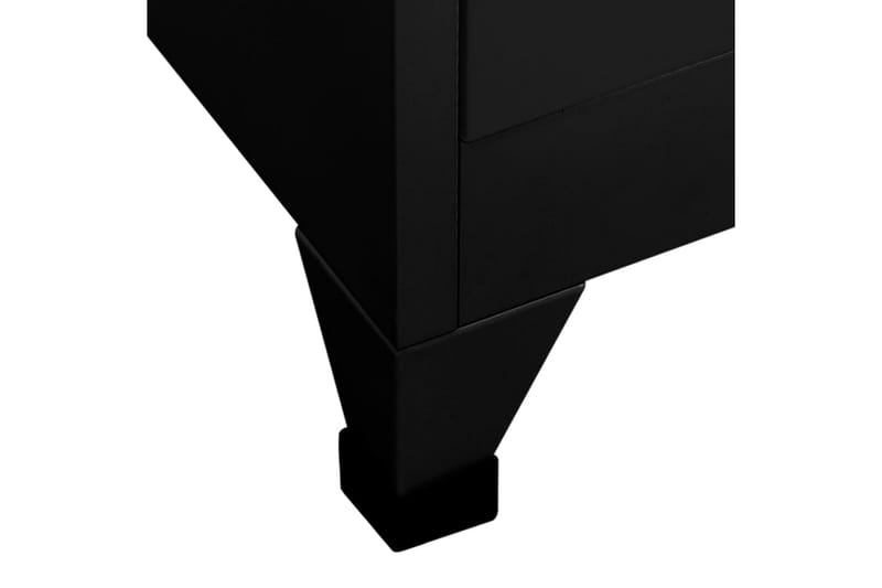 Förvaringsskåp svart 90x45x180 cm stål - Svart - Förvaring - Skåp