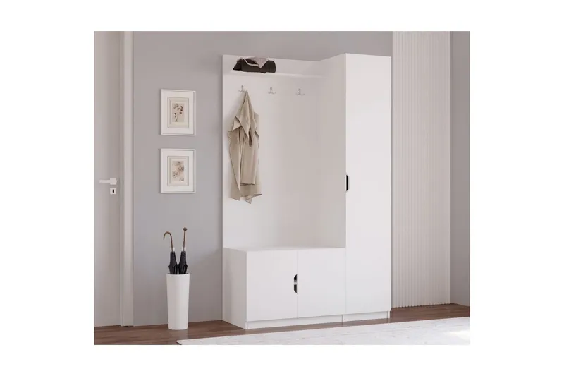 Sylorn Omklädningsskåp 120x200 cm - Matt Vit - Förvaring - Skåp - Förvaringsskåp - Klädskåp & omklädningsskåp