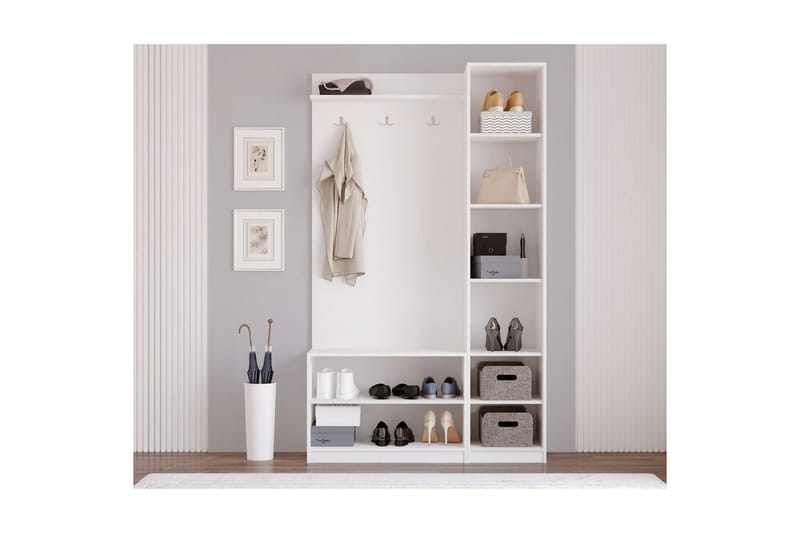 Sylorn Omklädningsskåp 120x200 cm - Matt Vit - Förvaring - Hyllor - Hatthylla