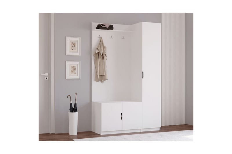Sylorn Omklädningsskåp 120x200 cm - Matt Vit - Förvaring - Skåp - Förvaringsskåp - Klädskåp & omklädningsskåp