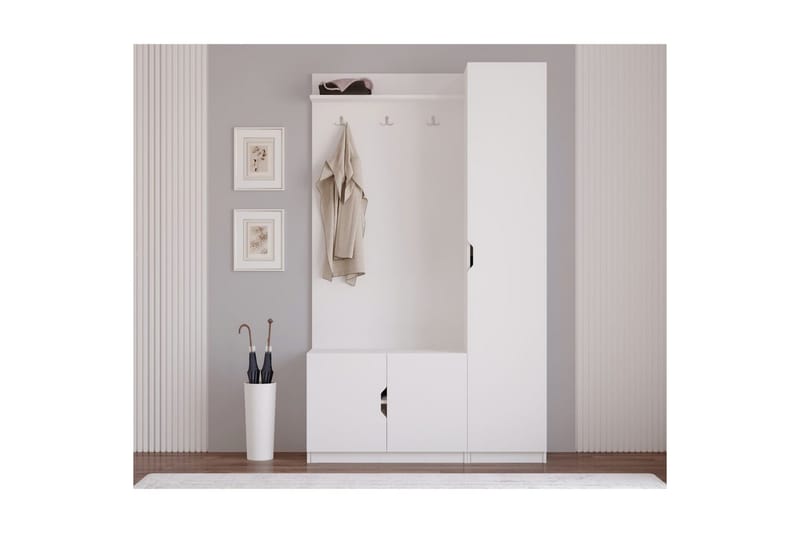 Sylorn Omklädningsskåp 120x200 cm - Matt Vit - Förvaring - Skåp - Förvaringsskåp - Klädskåp & omklädningsskåp