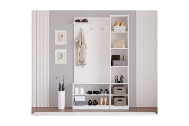 Sylorn Omklädningsskåp 120x200 cm - Matt Vit - Förvaring - Skåp - Förvaringsskåp - Klädskåp & omklädningsskåp