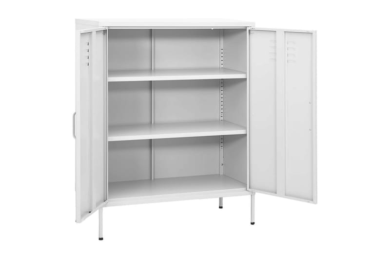 Förvaringsskåp vit 80x35x101,5 cm stål - Vit - Förvaring - Skåp