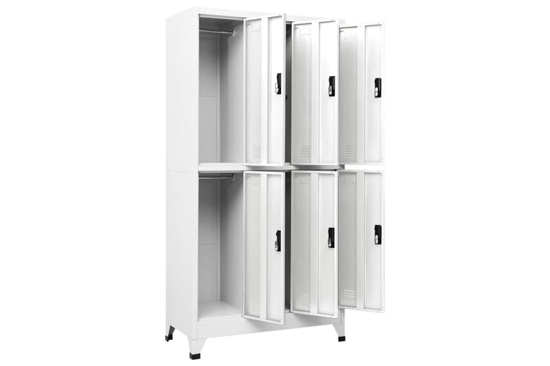 Förvaringsskåp vit 90x45x180 cm stål - Vit - Förvaring - Skåp