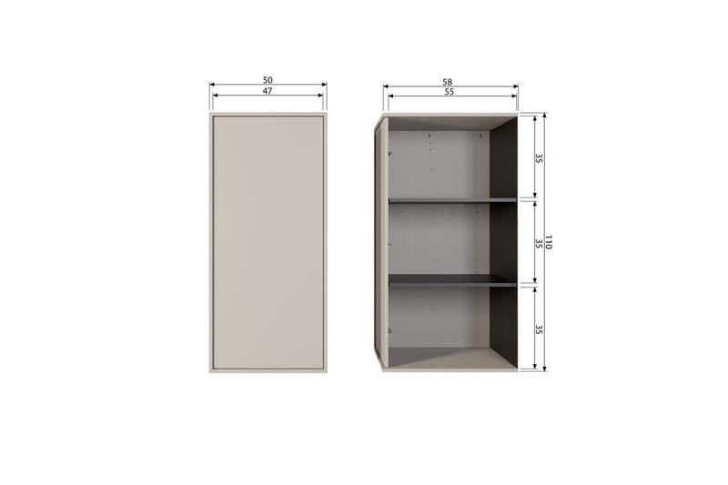 Garderob Dagligen 110x50 cm, Enkel dörr - 110x50 cm, Enkel dörr - Förvaring - Skåp - Garderobsskåp