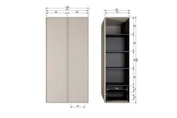 Garderob Dagligen 200x100 cm, Dubbeldörrar - 200x100 cm, Dubbeldörrar - Förvaring - Skåp - Garderobsskåp