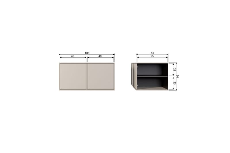 Garderob Dagligen 50x100 cm, Dubbeldörrar - 50x100 cm, Dubbeldörrar - Förvaring - Skåp - Garderobsskåp