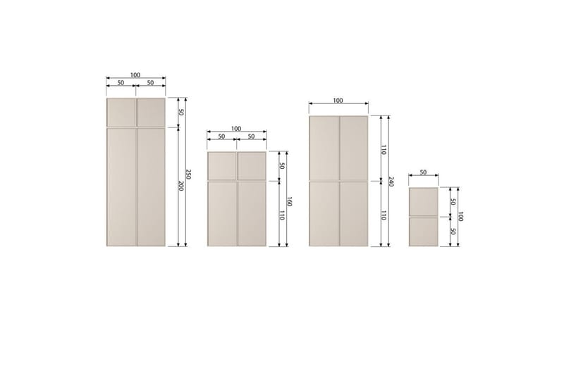 Garderob Dagligen 50x50 cm, Enkel dörr - 50x50 cm, Enkel dörr - Förvaring - Skåp - Garderobsskåp