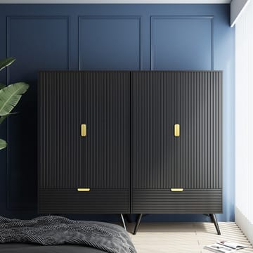 Garderob Morvi 100x56x175 cm - Svart - Förvaring - Skåp - Garderobsskåp
