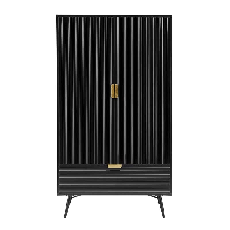 Garderob Morvi 100x56x175 cm - Svart - Förvaring - Skåp - Garderobsskåp
