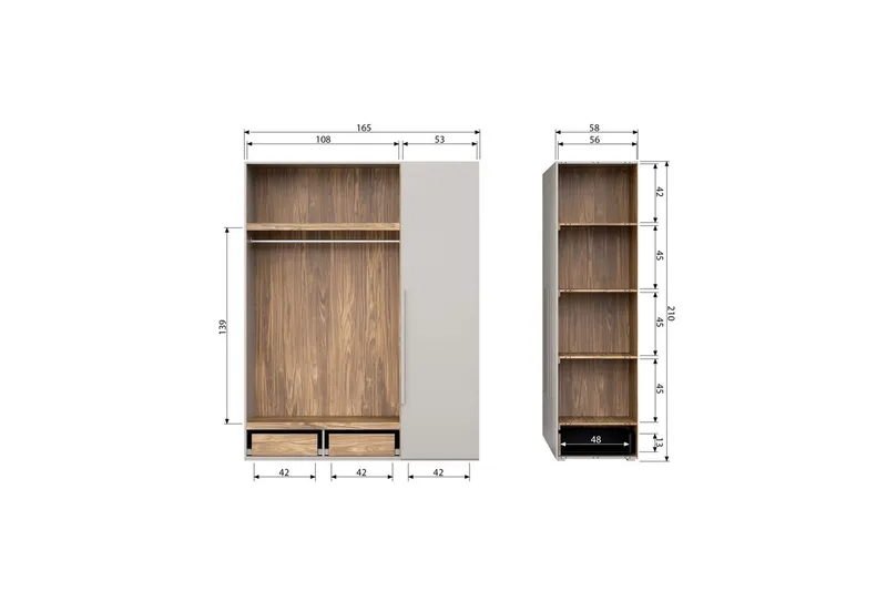 Garderob Rens 3 dörrar - 3 dörrar - Förvaring - Skåp - Garderobsskåp