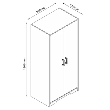 Garderob Ulvmar 83x54x180 cm - Ask - Förvaring - Skåp - Garderobsskåp