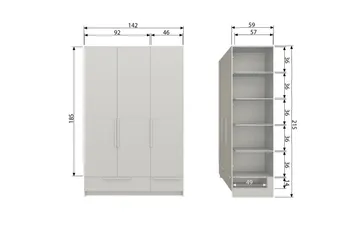 Garderob Pure 3 dörrar - 3 dörrar - Förvaring - Skåp - Garderobsskåp