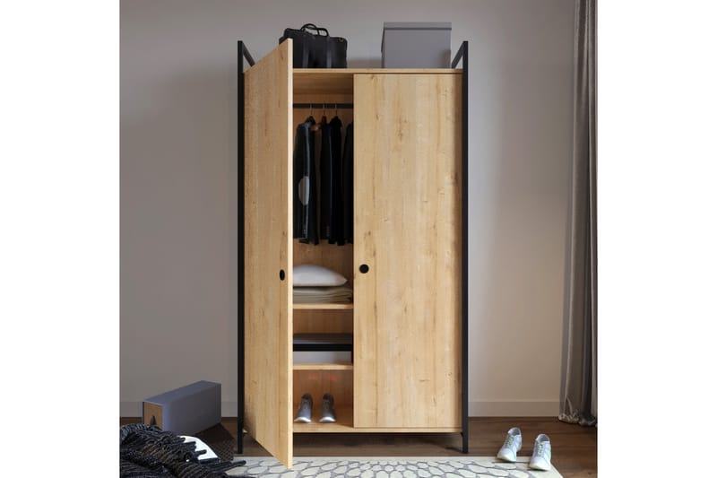 ALIXAN Garderob 100x40 cm Natur - Förvaring - Skåp - Garderobsskåp