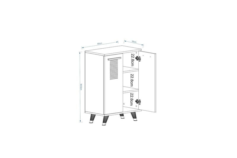 ASIMO Garderobdsskåp 60x90,6 cm Antracit/Vit - Garderobsskåp