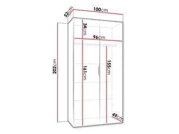 Barile Garderob 100 cm - Svart - Förvaring - Skåp - Garderobsskåp