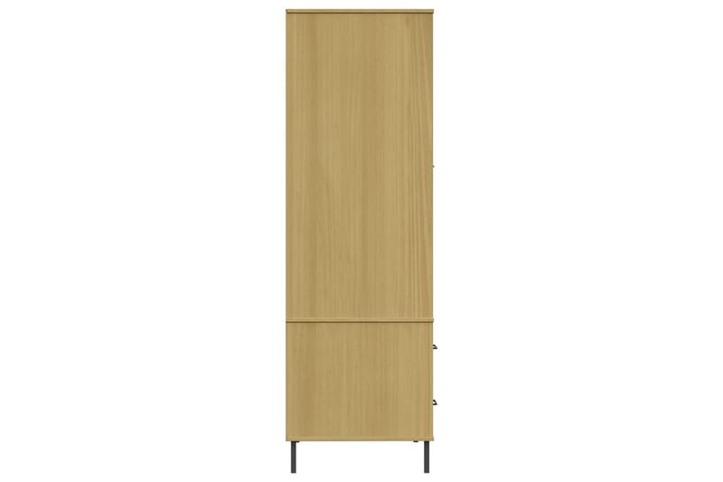 beBasic Klädskåp med metallben OSLO brun 90x55x172,5 massivt trä - Garderobsskåp