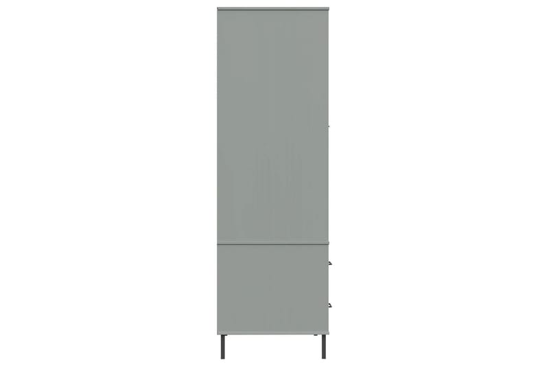 beBasic Klädskåp med metallben OSLO grå 90x55x172,5 cm massivt trä - Förvaring - Skåp - Garderobsskåp