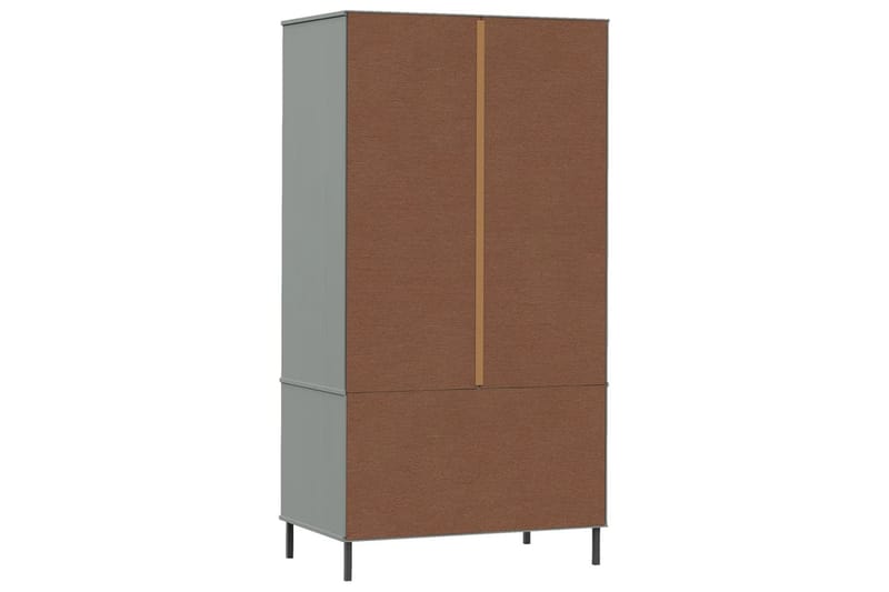 beBasic Klädskåp med metallben OSLO grå 90x55x172,5 cm massivt trä - Förvaring - Skåp - Garderobsskåp