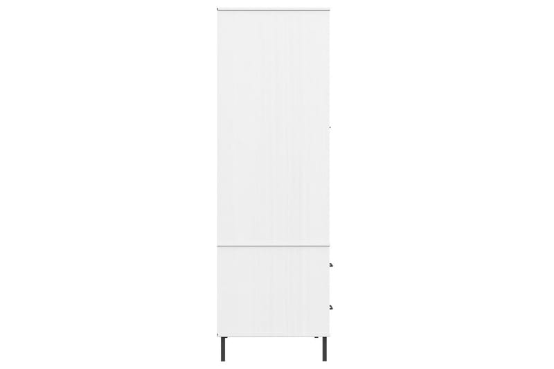 beBasic Klädskåp med metallben OSLO vit 90x55x172,5 cm massivt trä - Garderobsskåp