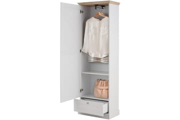 Dareia Garderob 60 cm - Vit/Brun - Förvaring - Skåp - Garderobsskåp