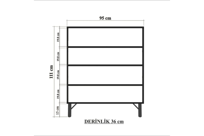 Dot Garderobdsskåp 95x111 cm Brun/Vit - Hanah Home - Förvaring - Skåp - Garderobsskåp