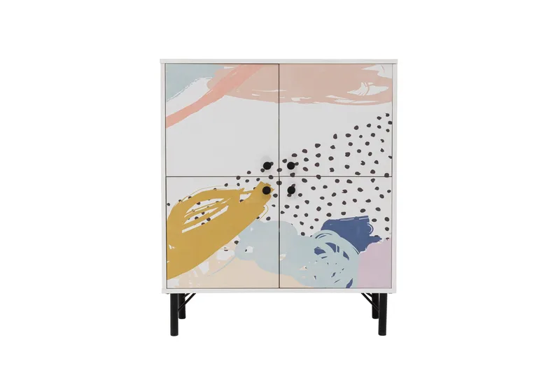 Dot Garderobdsskåp 95x111 cm Brun/Vit, Hanah Home