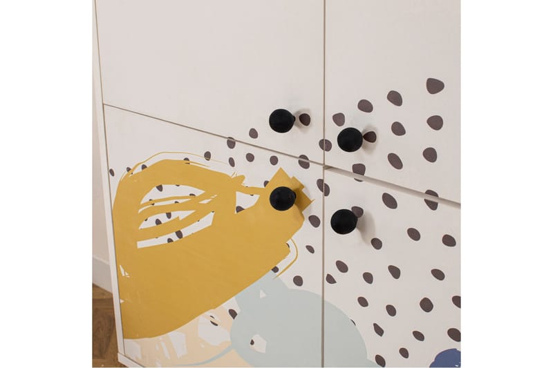 Dot Garderobdsskåp 95x111 cm Brun/Vit - Hanah Home - Förvaring - Skåp - Garderobsskåp
