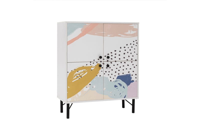 Dot Garderobdsskåp 95x111 cm Brun/Vit - Hanah Home - Förvaring - Skåp - Garderobsskåp