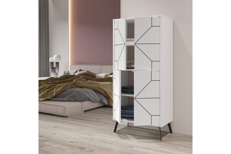 Dune Garderobdsskåp 62,6x136 cm Vit - Hanah Home - Förvaring - Skåp - Garderobsskåp