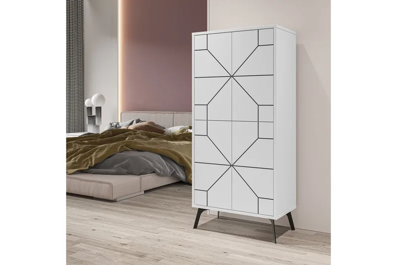 Dune Garderobdsskåp 62,6x136 cm Vit - Hanah Home - Förvaring - Skåp - Garderobsskåp