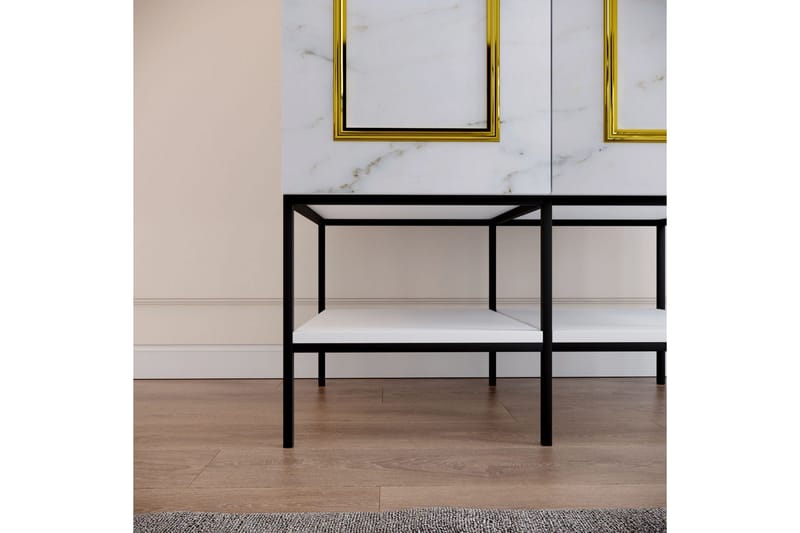 Elesham Garderob 50x126 - Vit/Svart/Guld - Förvaring - Skåp - Garderobsskåp