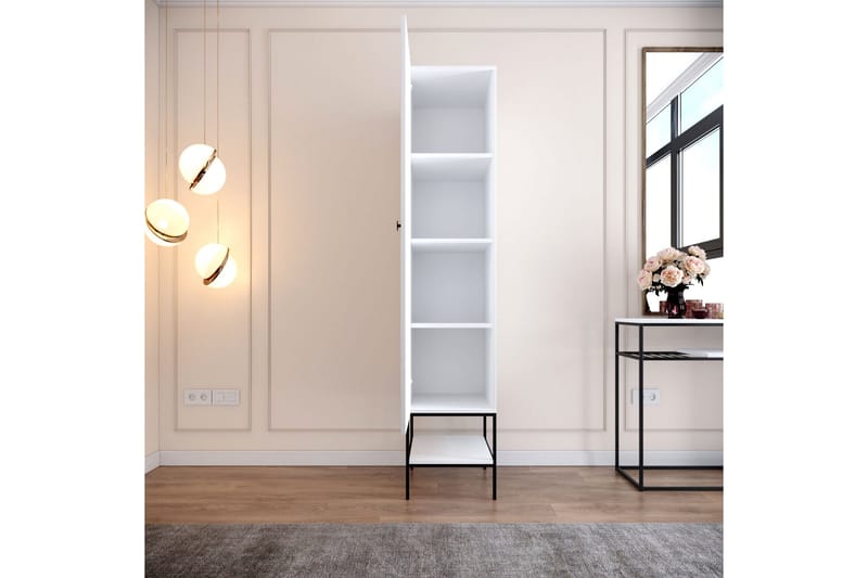 Elesham Garderob 50x42 - Vit/Svart/Guld - Förvaring - Skåp - Garderobsskåp