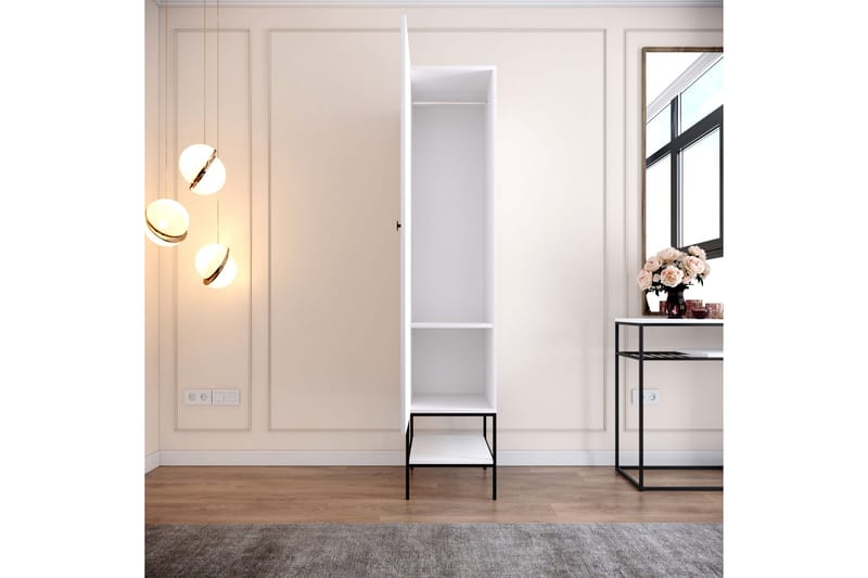 Elesham Garderob 50x42 - Vit/Svart/Guld - Förvaring - Skåp - Garderobsskåp