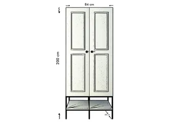 Elesham Garderob 50x84 - Vit/Svart/Guld - Förvaring - Skåp - Garderobsskåp