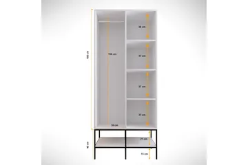 Elesham Garderob 50x84 - Vit/Svart/Guld - Förvaring - Skåp - Garderobsskåp