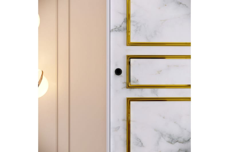 Elesham Garderob 57x120 - Vit/Svart/Guld - Förvaring - Skåp - Garderobsskåp