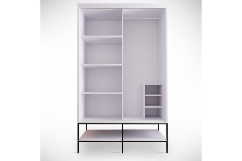 Elesham Garderob 57x120 - Vit/Svart/Guld - Förvaring - Skåp - Garderobsskåp