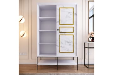 Elesham Garderob 57x120 - Vit/Svart/Guld - Förvaring - Skåp - Garderobsskåp