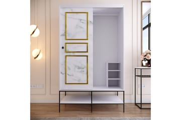 Elesham Garderob 57x120 - Vit/Svart/Guld - Förvaring - Skåp - Garderobsskåp