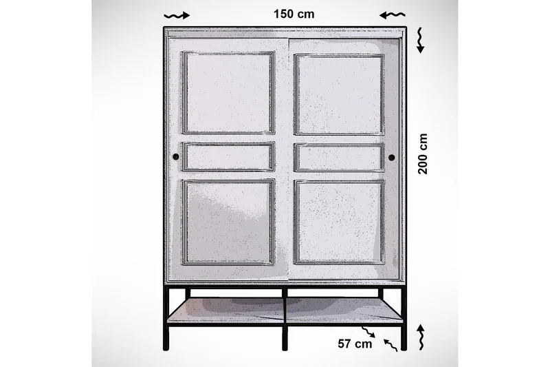Elesham Garderob 57x150 - Vit - Förvaring - Skåp - Garderobsskåp