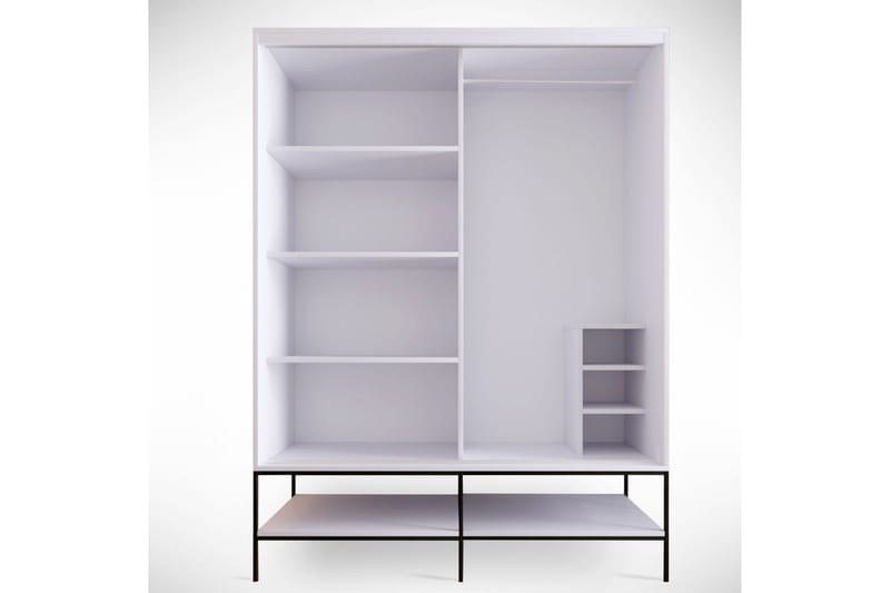 Elesham Garderob 57x150 - Vit/Svart/Guld - Förvaring - Skåp - Garderobsskåp