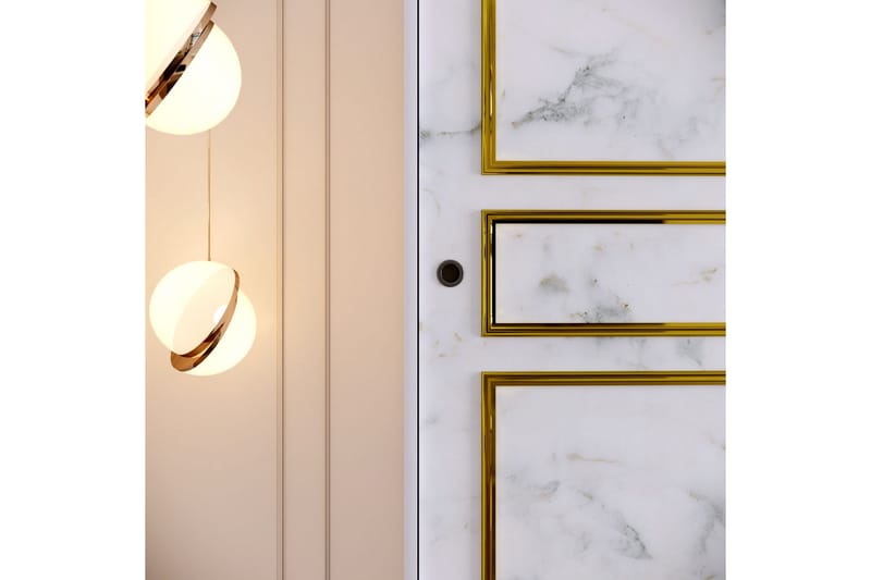 Elesham Garderob 57x150 - Vit/Svart/Guld - Förvaring - Skåp - Garderobsskåp