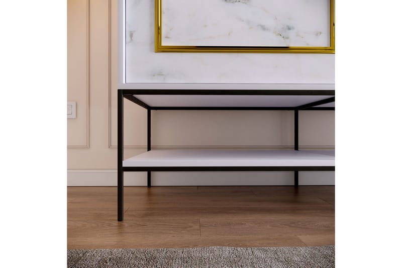 Elesham Garderob 57x150 - Vit/Svart/Guld - Förvaring - Skåp - Garderobsskåp