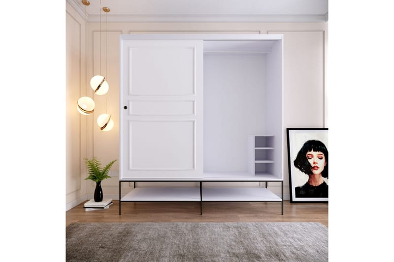 Elesham Garderob 57x190 - Vit - Förvaring - Skåp - Garderobsskåp