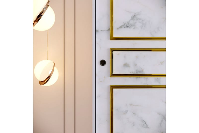 Elesham Garderob 57x190 - Vit/Svart/Guld - Förvaring - Skåp - Garderobsskåp