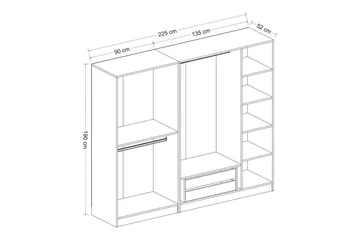 Fruitland Garderob 225 cm - Antracit - Förvaring - Skåp - Garderobsskåp